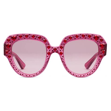 occhiali sole glitter fucsia gucci occhialando|Occhiali da sole quadrati in fucsia trasparente .